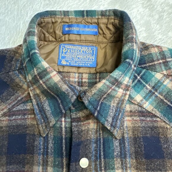 Pendleton Shirt Men's Large Long Board Work Wool Flannel Western Preppy Cowboy - Picture 10 of 12